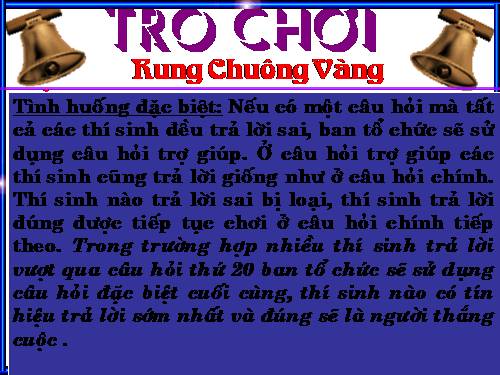 TRÒ CHƠI RUNG CHUÔNG VÀNG MÔN TOÁN LỚP 10