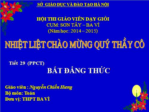 Chương IV. §1. Bất đẳng thức