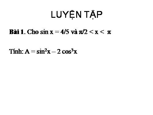 Các bài Luyện tập