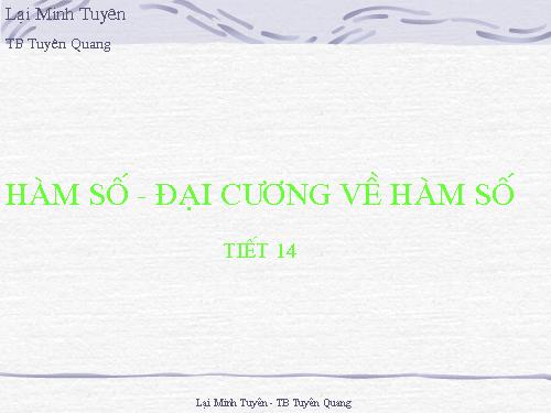 Chương II. §1. Hàm số