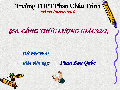 Chương VI. §3. Công thức lượng giác