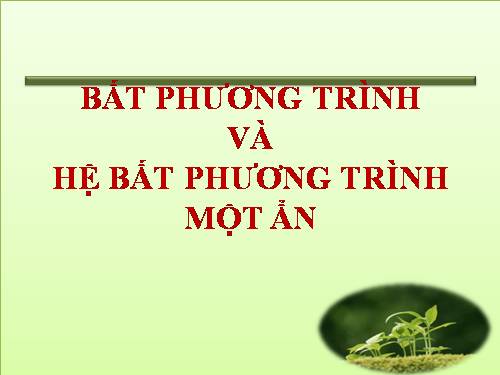 Chương IV. §2. Bất phương trình và hệ bất phương trình một ẩn