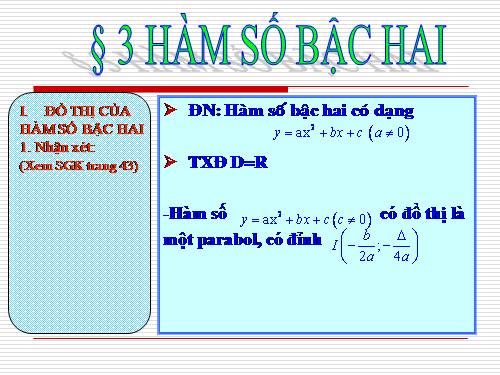 Chương II. §3. Hàm số bậc hai