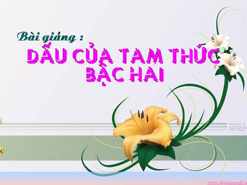 Chương IV. §5. Dấu của tam thức bậc hai