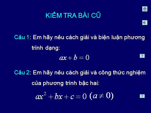 Chương III. §2. Phương trình quy về phương trình bậc nhất, bậc hai