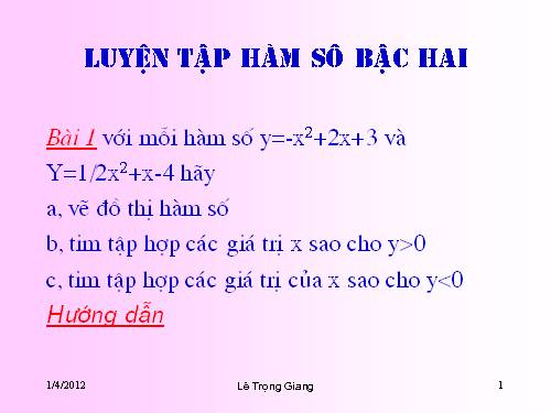 Các bài Luyện tập