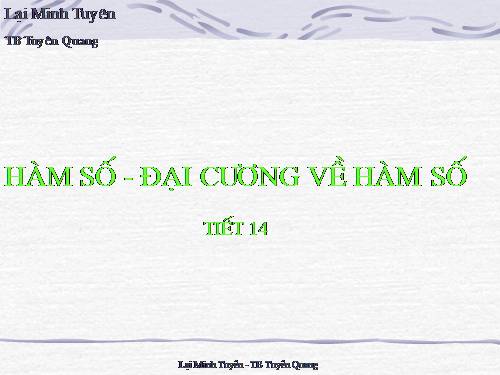 Chương II. §1. Hàm số