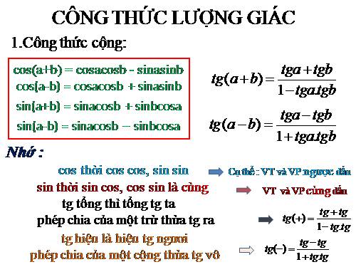 Chương VI. §3. Công thức lượng giác