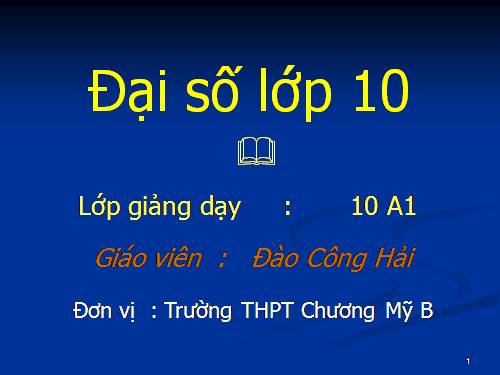 Chương III. §2. Phương trình quy về phương trình bậc nhất, bậc hai