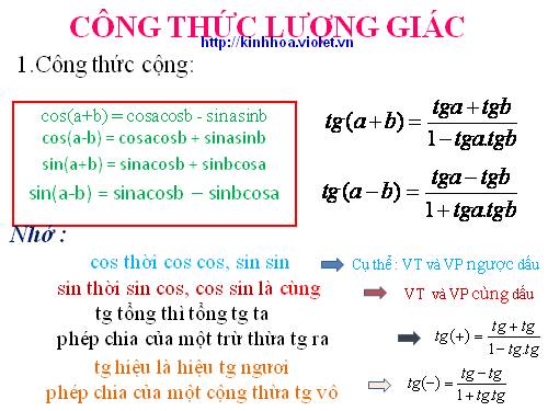 Chương VI. §3. Công thức lượng giác