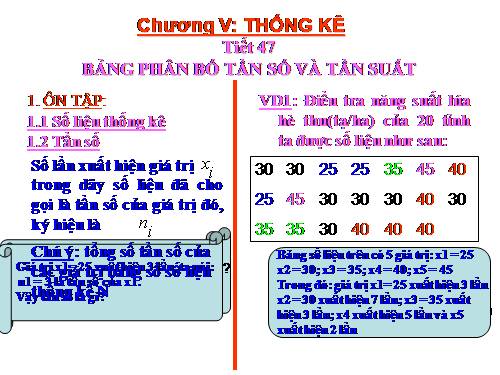 Chương V. §1. Bảng phân bố tần số và tần suất