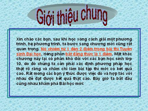 Chương IV. §1. Bất đẳng thức