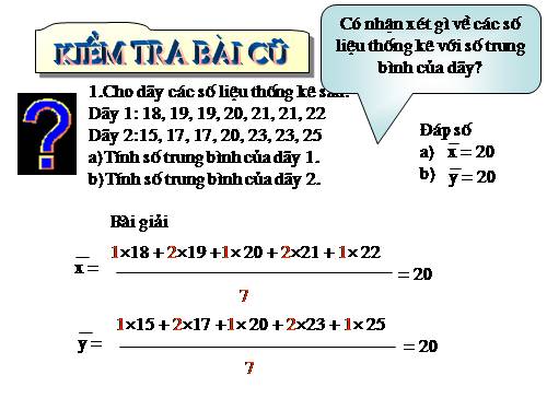 Chương V. §4. Phương sai và độ lệch chuẩn