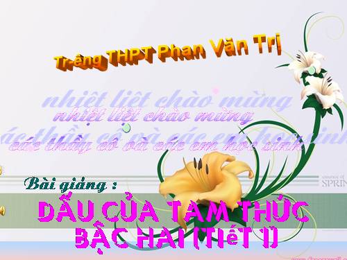 Chương IV. §5. Dấu của tam thức bậc hai