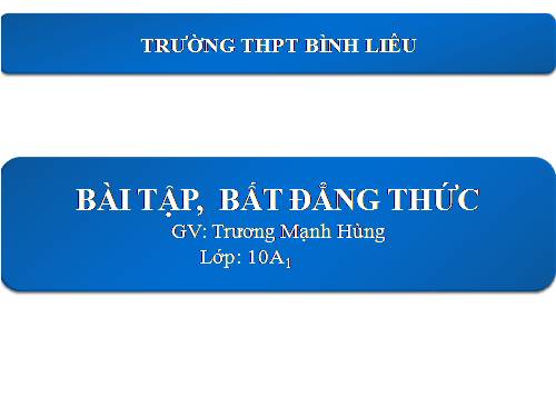 Các bài Luyện tập