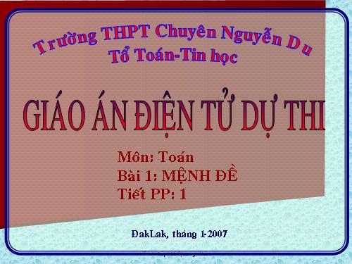 Chương I. §1. Mệnh đề