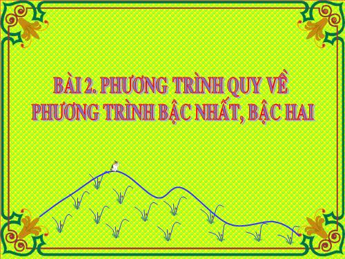 Chương III. §2. Phương trình quy về phương trình bậc nhất, bậc hai