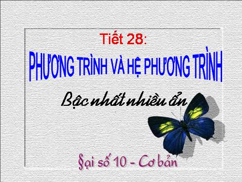 Chương III. §3. Phương trình và hệ phương trình bậc nhất nhiều ẩn