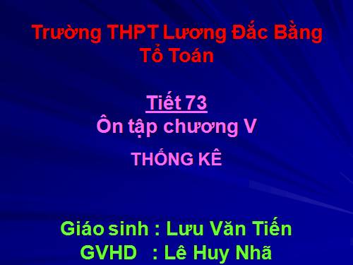 Ôn tập Chương V. Thống kê