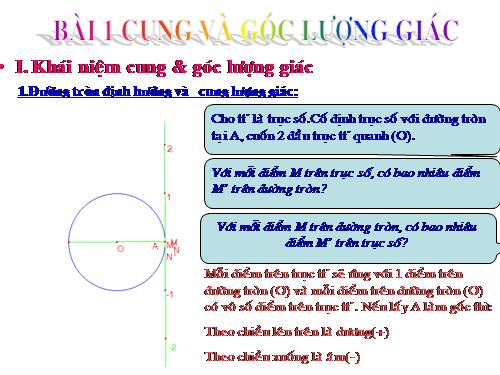 Chương VI. §1. Cung và góc lượng giác