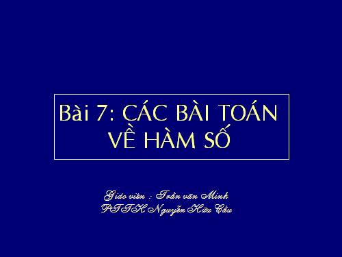 Các bài toán về hàm số 2