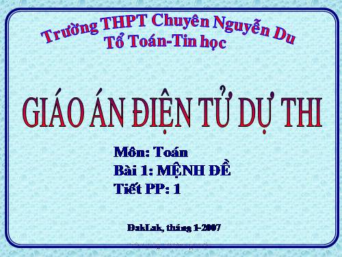 Chương I. §1. Mệnh đề