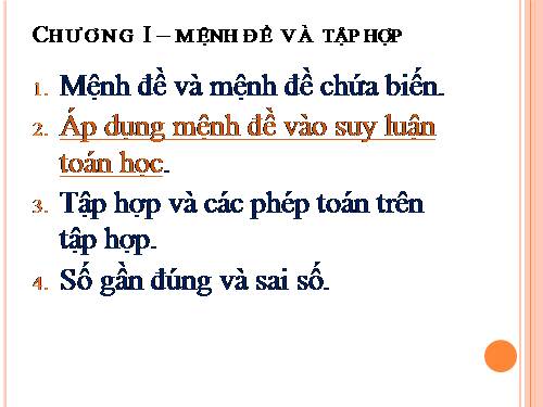 Chương I. §1. Mệnh đề