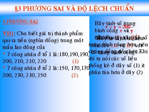 Chương V. §4. Phương sai và độ lệch chuẩn