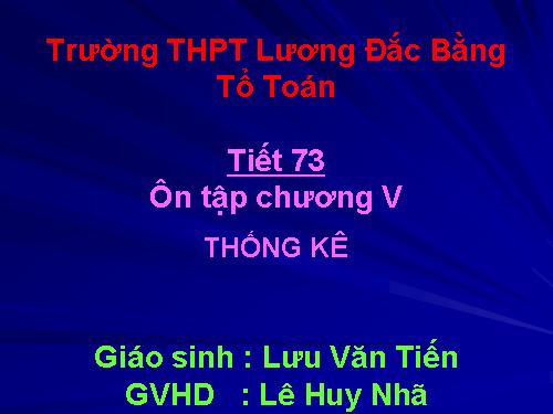 Ôn tập Chương V. Thống kê