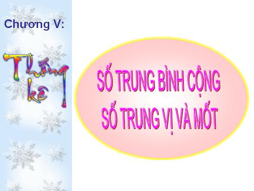 Chương V. §3. Số trung bình cộng. Số trung vị. Mốt