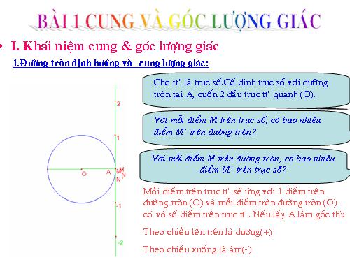 Chương VI. §1. Cung và góc lượng giác