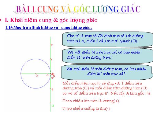 Chương VI. §1. Cung và góc lượng giác