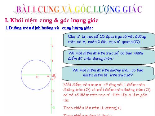 Chương VI. §1. Cung và góc lượng giác