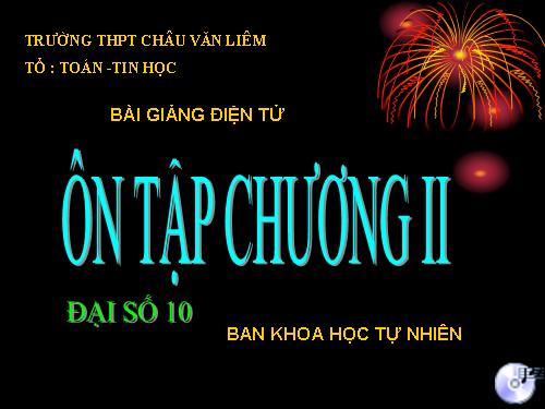 Ôn tập Chương II. Hàm số bậc nhất và bậc hai