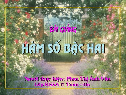 Chương II. §3. Hàm số bậc hai