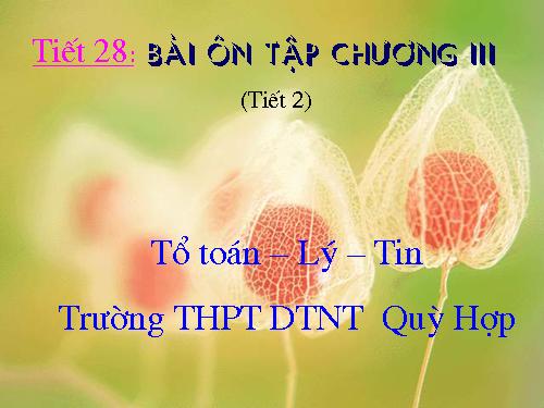 Ôn tập Chương III. Phương trình. Hệ phương trình