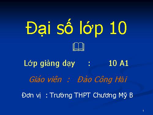 Chương III. §2. Phương trình quy về phương trình bậc nhất, bậc hai