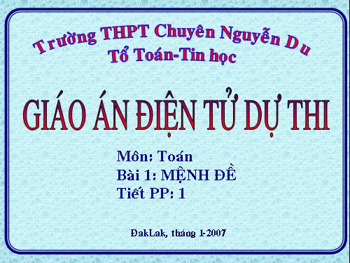 Chương I. §1. Mệnh đề