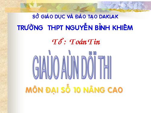 Các bài Luyện tập