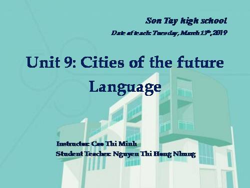 Unit 9. Cities of the future. Lesson 2. Language