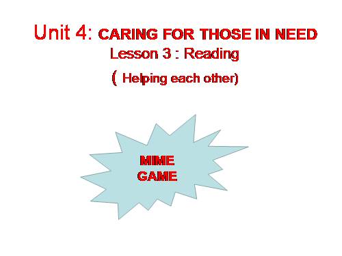 Unit 4. Caring for those in need. Lesson 2. Language