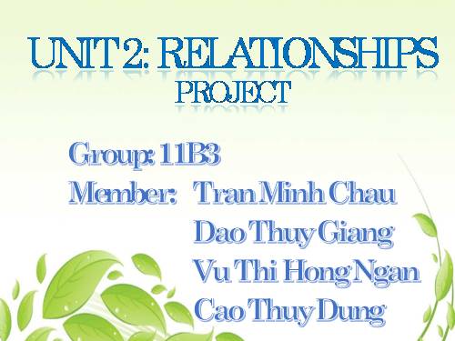 Unit 2. Relationships. Lesson 8. Looking back and project