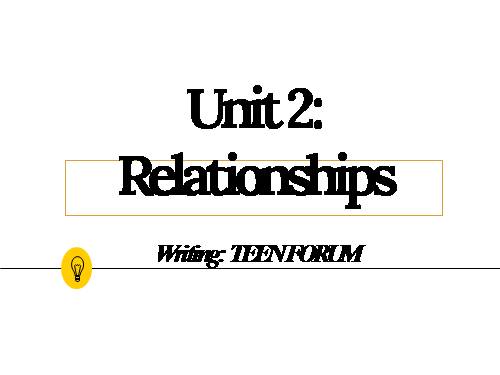 Unit 2. Relationships. Lesson 6. Writing