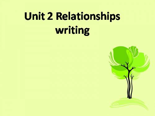 Unit 2. Relationships. Lesson 6. Writing