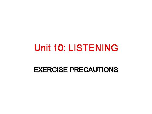 Unit 10. Healthy lifestyle and longevity. Lesson 5. Listening