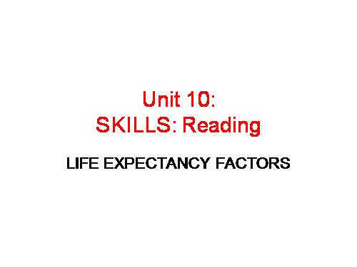 Unit 10. Healthy lifestyle and longevity. Lesson 3. Reading