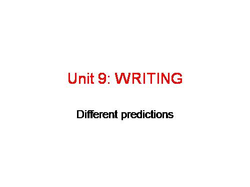 Unit 9. Cities of the future. Lesson 6. Writing