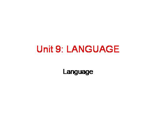 Unit 9. Cities of the future. Lesson 2. Language