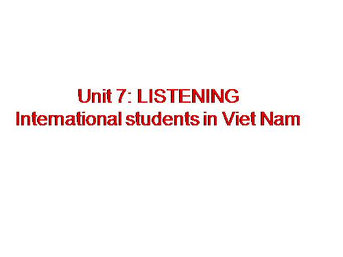 Unit 7. Further education. Lesson 5. Listening