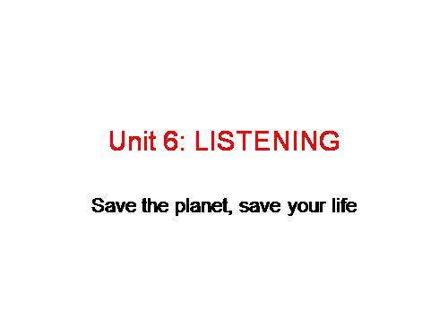 Unit 6. Global warming. Lesson 5. Listening